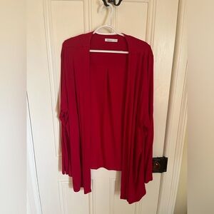 Reitmans Red Open-front Cardigan - 3X